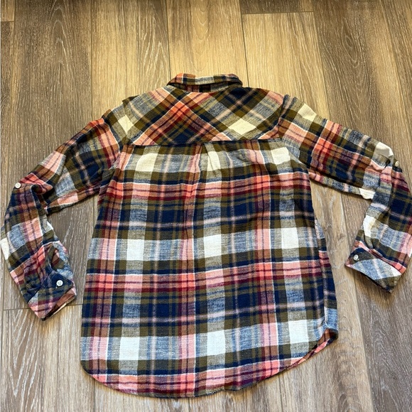 Altar’d State Women’s Flannel Button Up Top Multicolor Y2K Size M Preppy - Picture 8 of 9